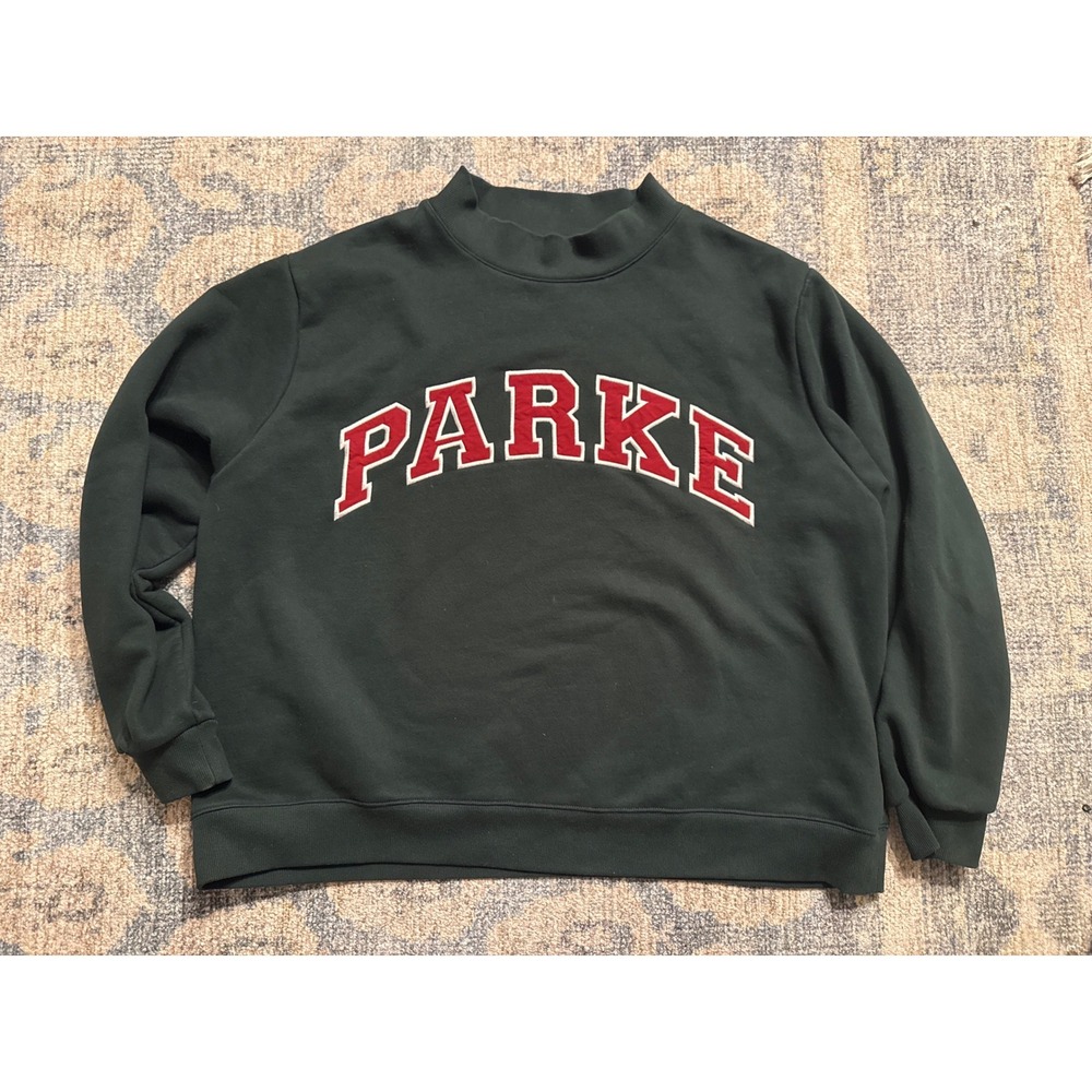 PARKE‎ Holiday Varsity Mockneck Forest + Maroon Size XXL Excellent Condition
